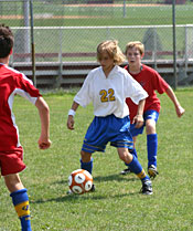 Junior Academy Playing Soccer